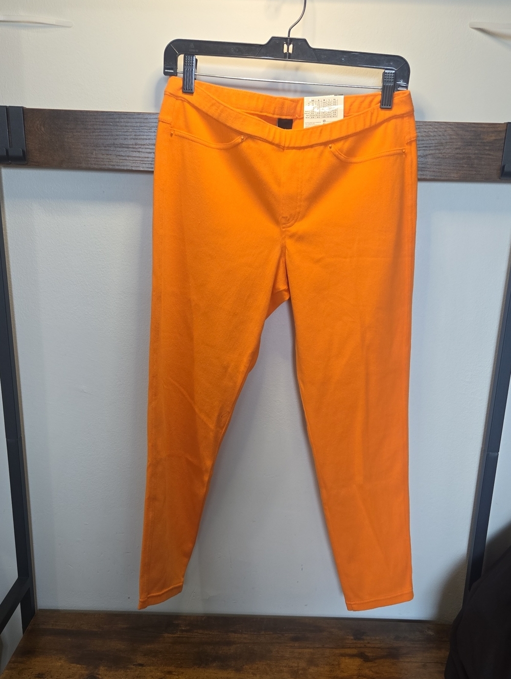 HUE Women's Bright Orange Jeggings Med Size 8-10